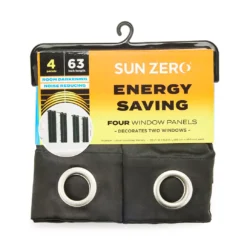 Sun Zero Putnam Room-Darkening Grommet 4-Piece Curtain Panel Set