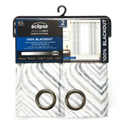 Eclipse Cyrus Arabesque Grommet Blackout Curtain Panel Pair