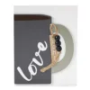 "Love" White & Gray Coffee Cup Wall Plaque
