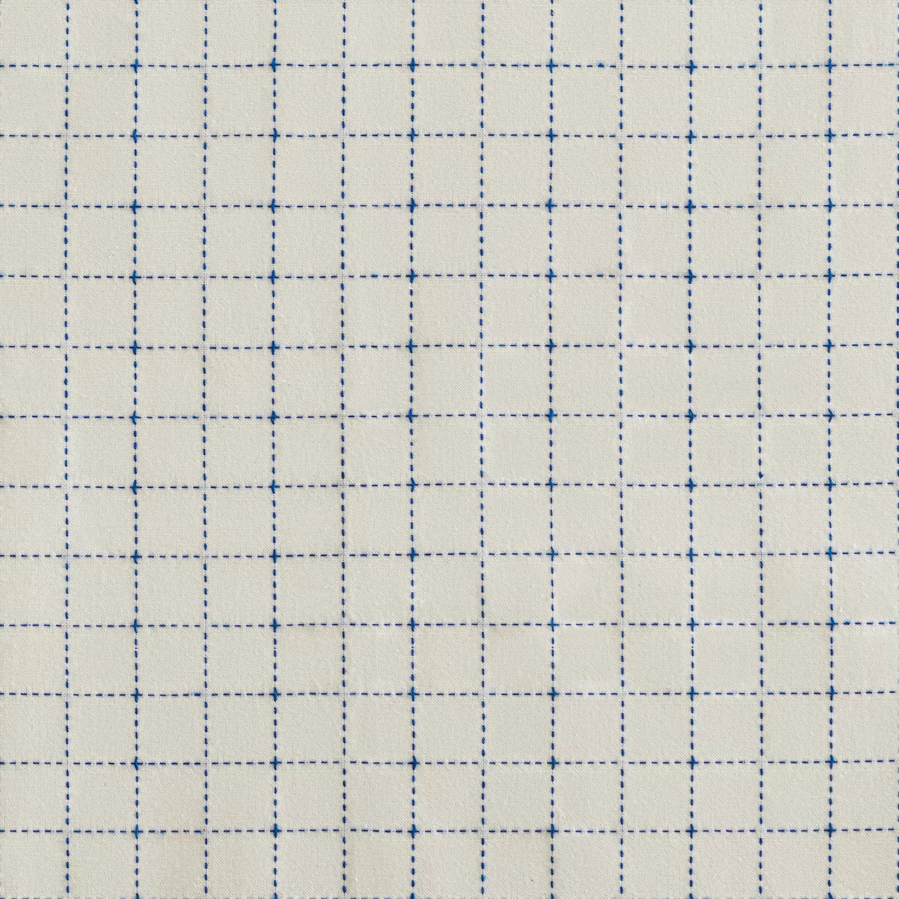 Crest White & Blue Dash Grid Light-Filtering Rod Pocket Tier & Valance Curtain Set, (36" X 58") - Image 4