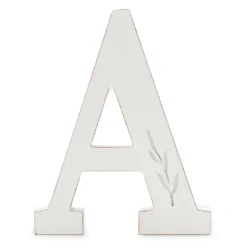 White Leaf-Embossed Letter Tabletop Plaque