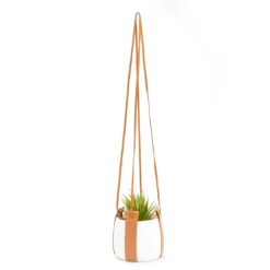 Green Artificial Succulent With White Hanging Pot
