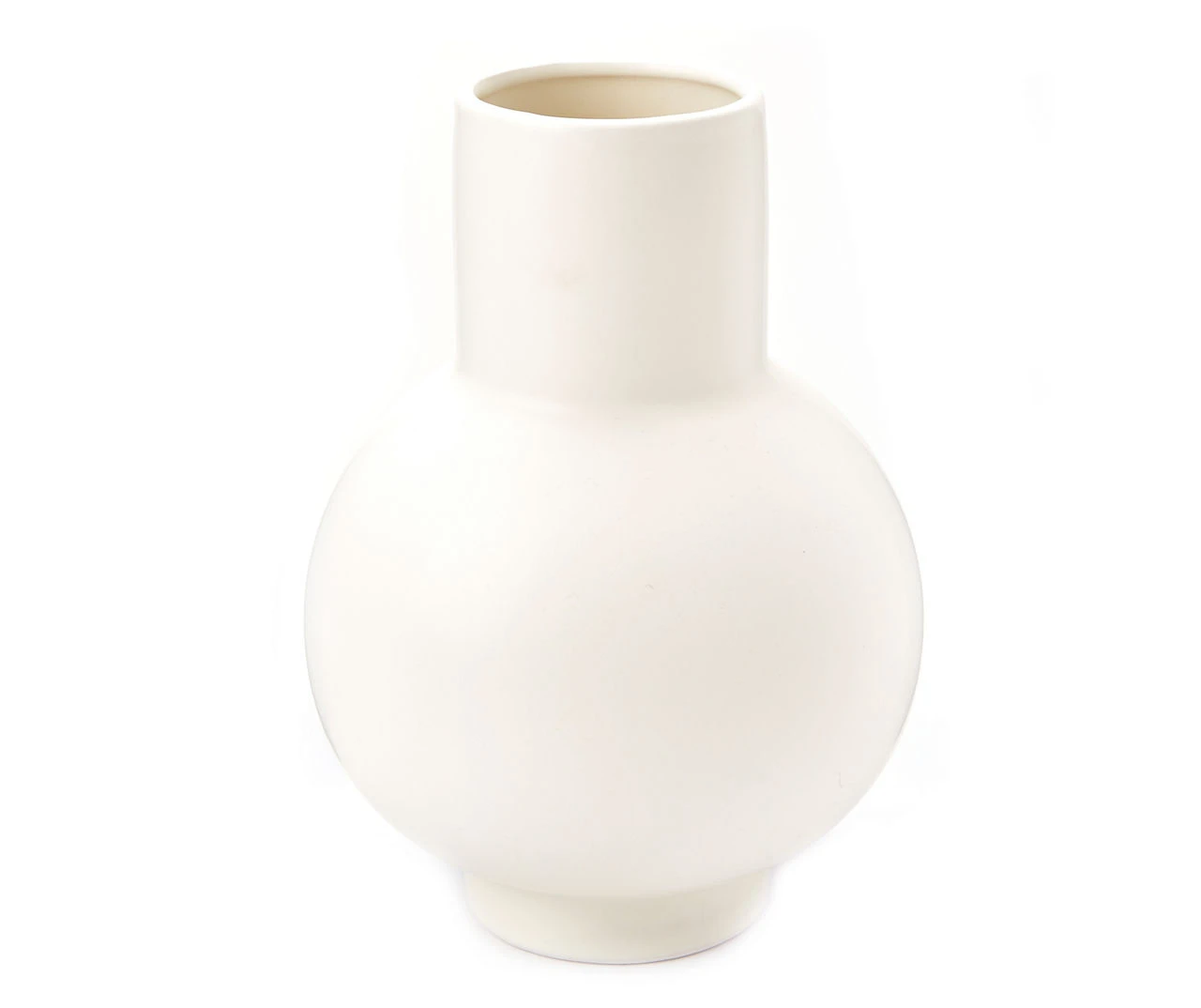 Cream Bulb Ceramic Vase, (10.5")
