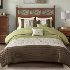 Monroe Floral Embroidered 7-Piece Comforter Set