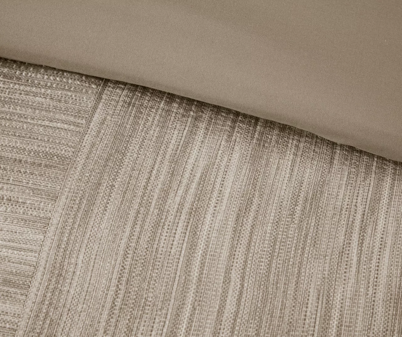 Kelan Taupe Streak Patchwork Seersucker California King 7-Piece Comforter Set - Image 12