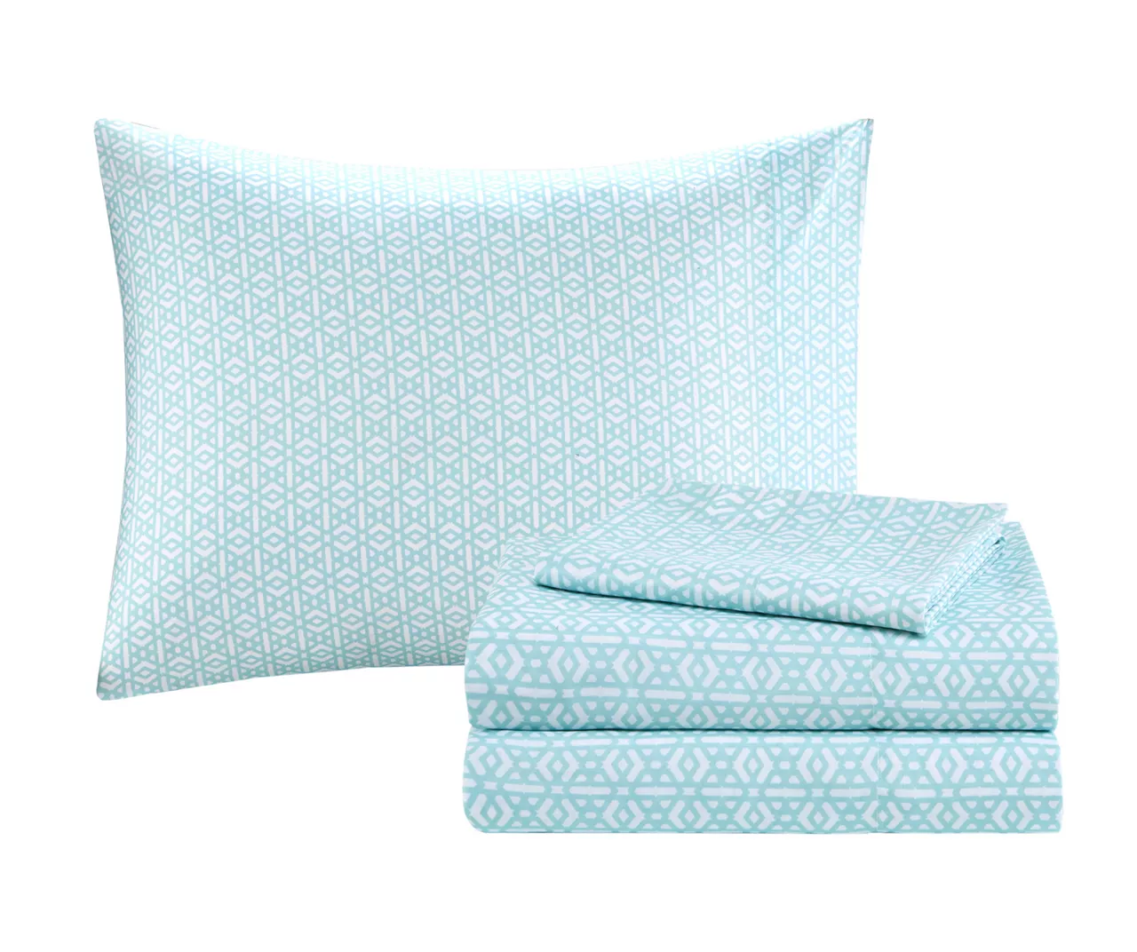 Blaire Navy & Aqua Boho Medallion Twin XL 8-Piece Comforter Set - Image 6