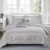 Nova Gray & Silver Metallic Triangle Full/Queen 5-Piece Comforter Set