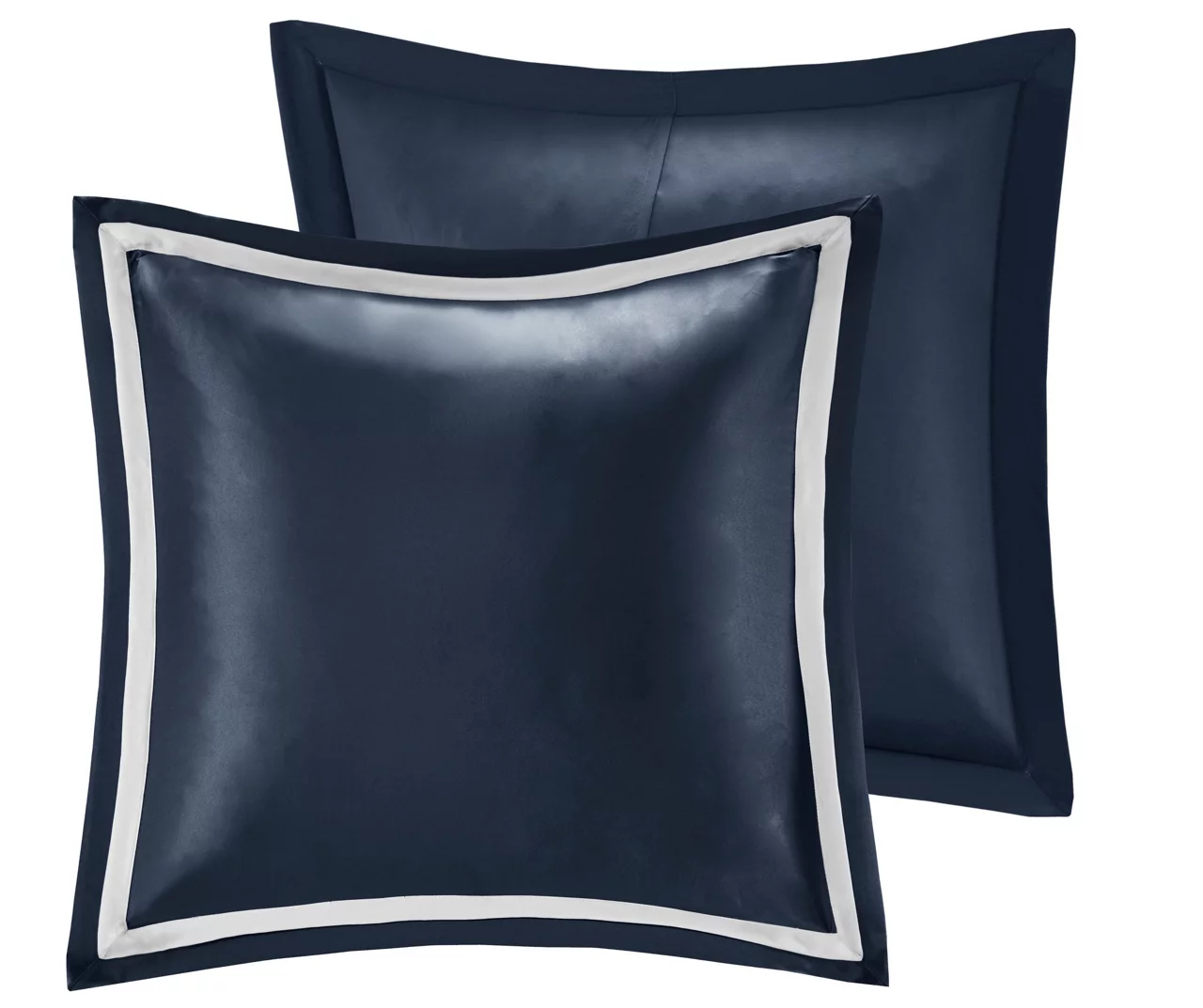 Eliot Navy & White Damask Jacquard King 8-Piece Comforter Set - Image 4