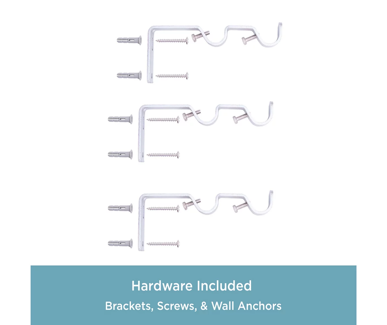 Nickel 5/8" Double Conversion Curtain Rod Kit, (30"-84") - Image 3