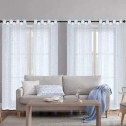 Theresa Tufted Sheer Grommet 4-Piece Curtain Panel Set