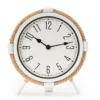 Grecian Getaway White & Tan Rope-Accent Mini Clock