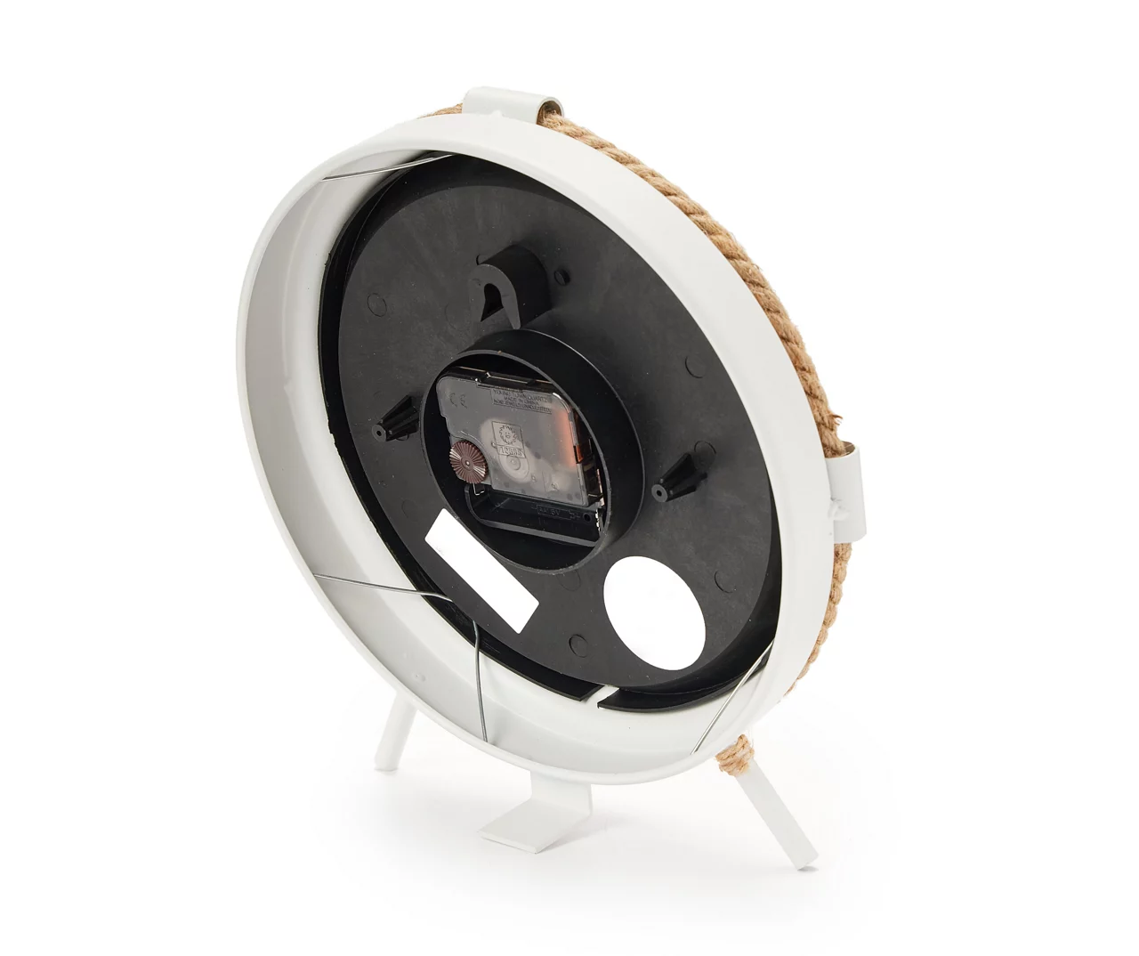 Grecian Getaway White & Tan Rope-Accent Mini Clock - Image 3