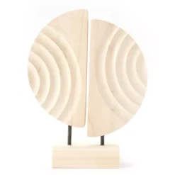 Zenspired Brown Carved Split Circle Tabletop Decor