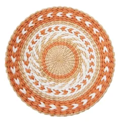 Orange & Brown Chevron Woven Wall Decor