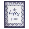 Grecian Getaway "My Happy Place" Navy & White Framed Wall Plaque