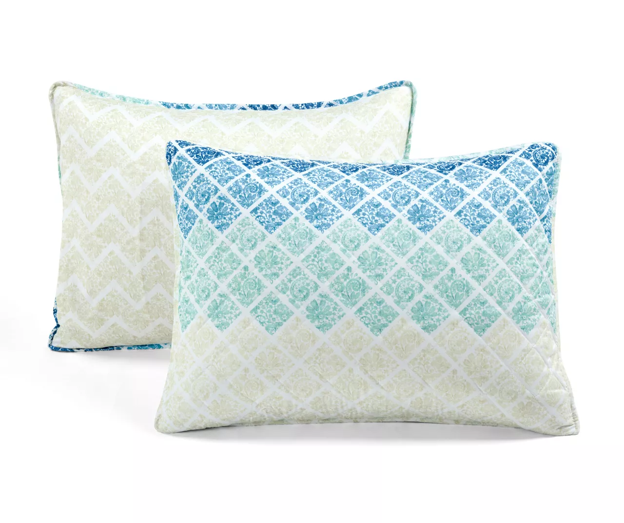 Blue & Navy Medallion Ombre Full/Queen 3-Piece Quilt Set - Image 7
