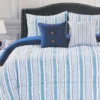 Blue & White Stripe Full/Queen 5-Piece Comforter Set