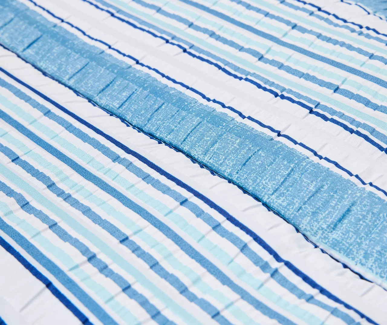 Blue & White Stripe Full/Queen 5-Piece Comforter Set - Image 2