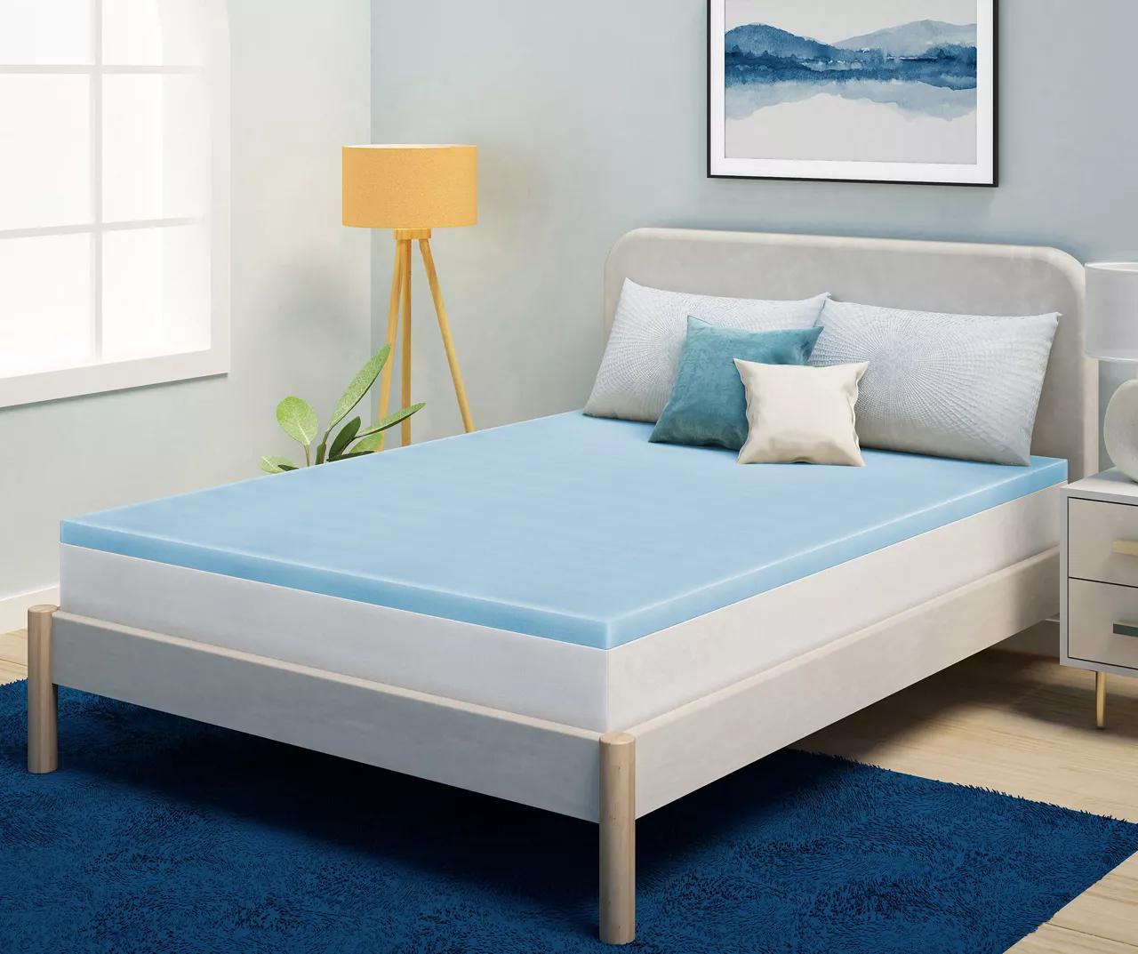 Serta Perfect Sleeper Easy Saver Blue 2" Memory Foam Topper - Image 11