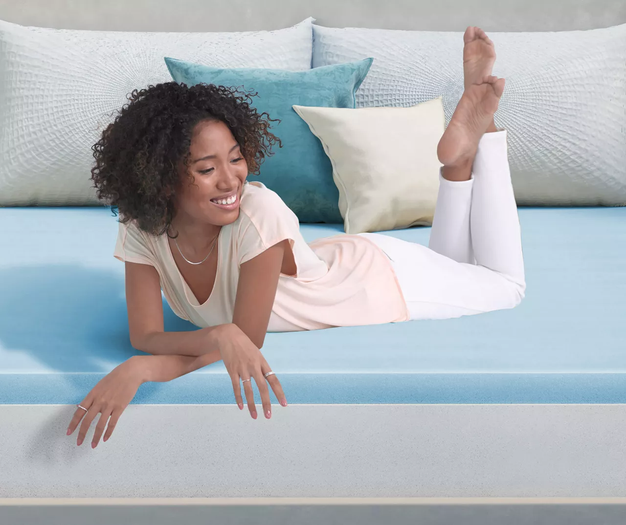 Serta Perfect Sleeper Easy Saver Blue 2" Memory Foam Topper - Image 14