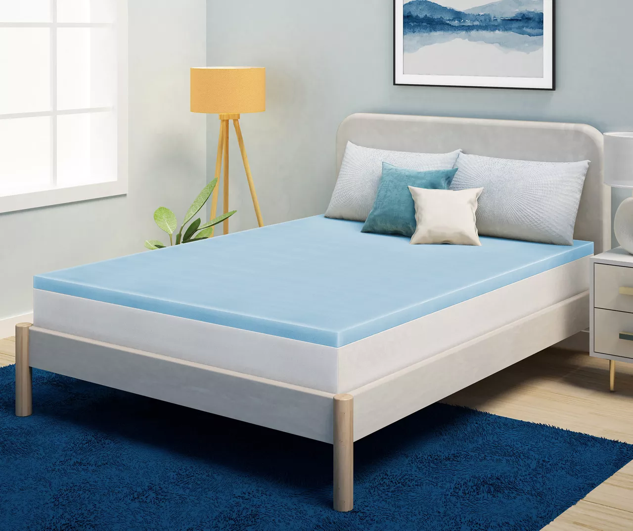 Serta Perfect Sleeper Easy Saver Blue 2" Memory Foam Topper - Image 19