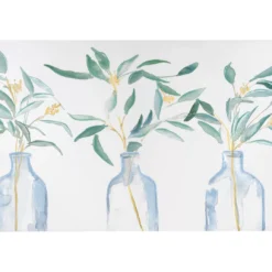 Bottles & Eucalyptus Textured Wrapped Canvas