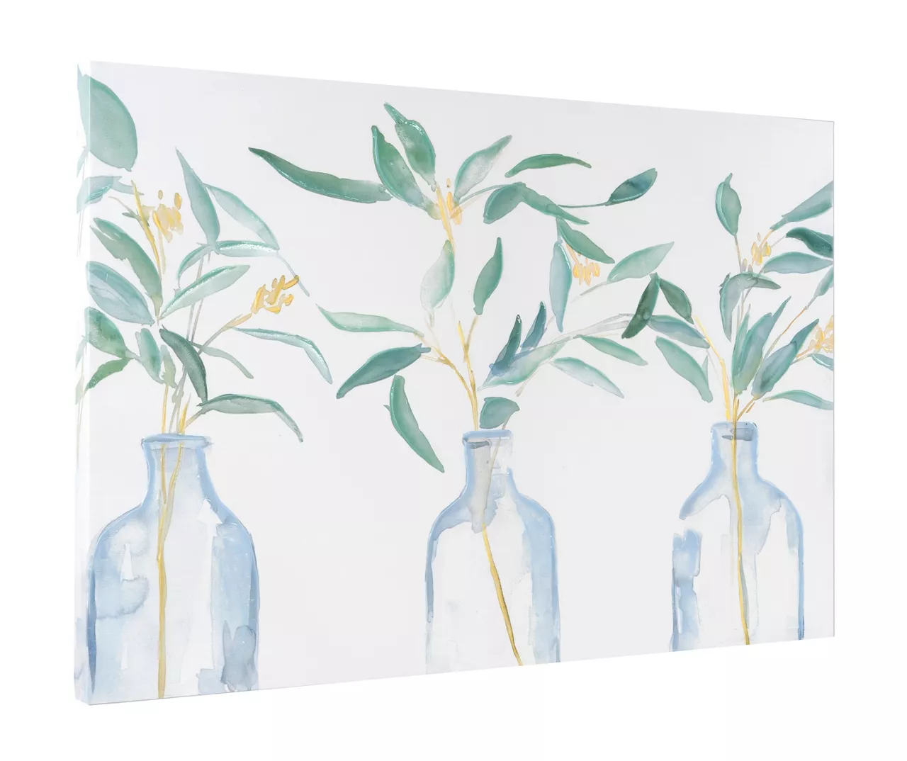 Bottles & Eucalyptus Textured Wrapped Canvas - Image 2