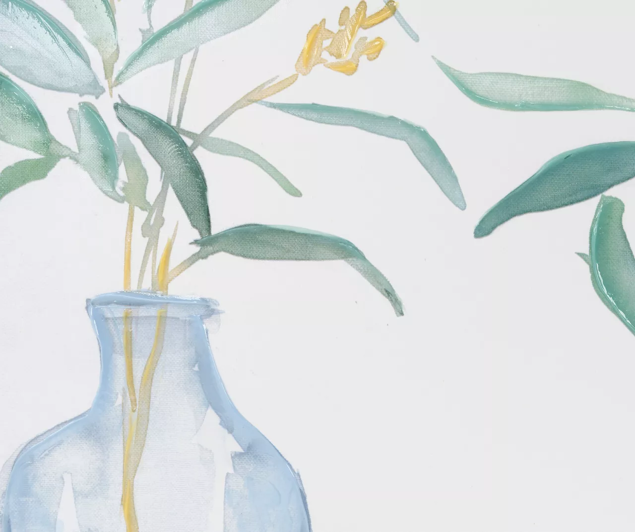 Bottles & Eucalyptus Textured Wrapped Canvas - Image 5