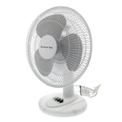 White Oscillating Table Fan