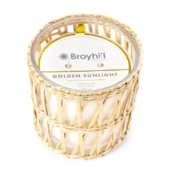 Wild Sedona Golden Sunlight 2-Wick Seagrass Sleeve Candle, 14 Oz.