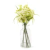 White Floral & Greenery In Glass Bud Vase