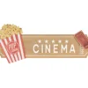 "Cinema" Brown & Red Popcorn Wall Plaque