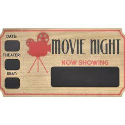"Now Showing" Brown & Red Chalkboard Wall Plaque
