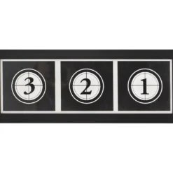 "3 2 1" Black & White Framed Wall Art