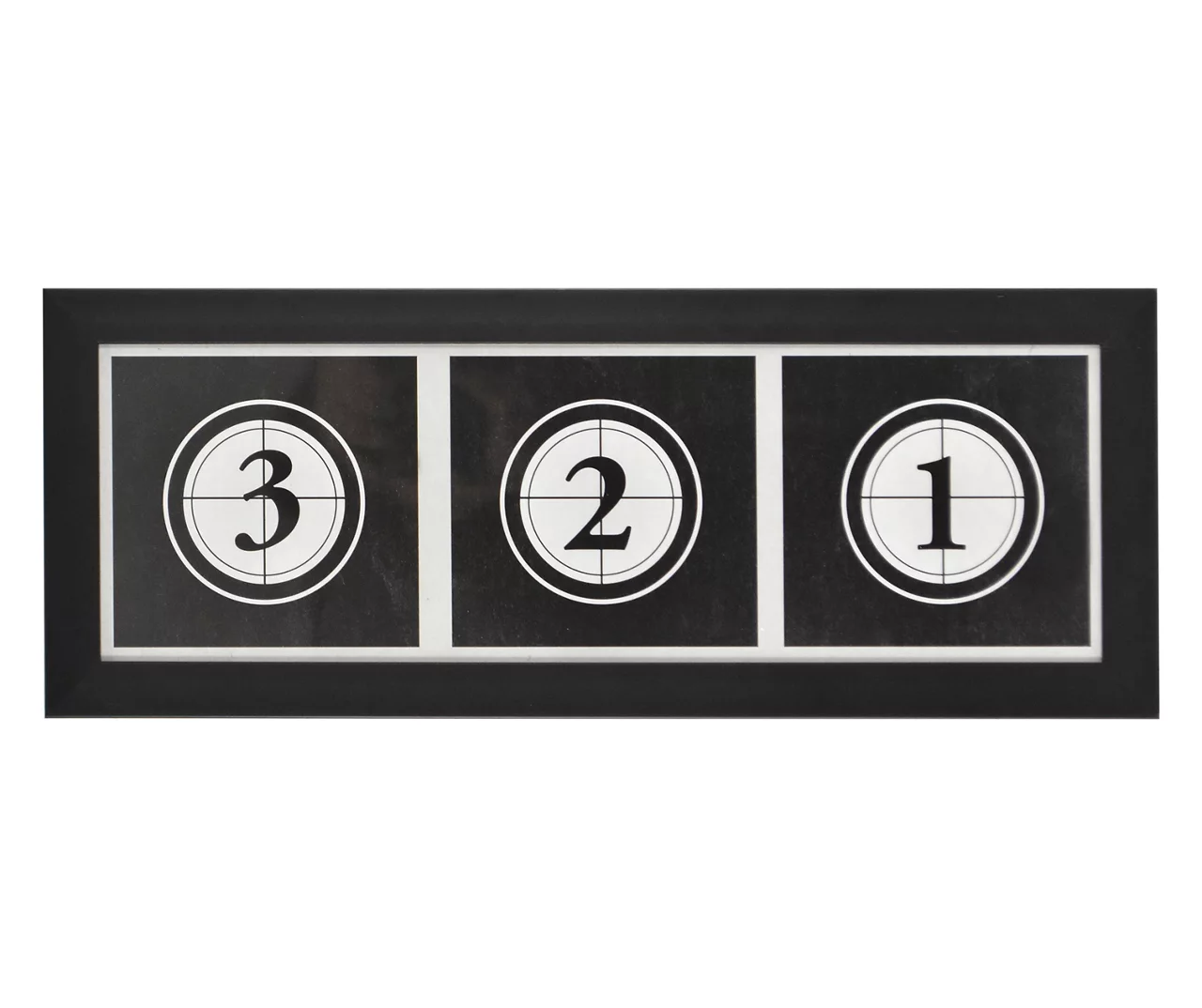 "3 2 1" Black & White Framed Wall Art