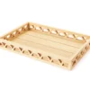 Bohemian Farmhouse 15.5" Natural Brown Arch Cut-Out Rectangular Decorative Tray