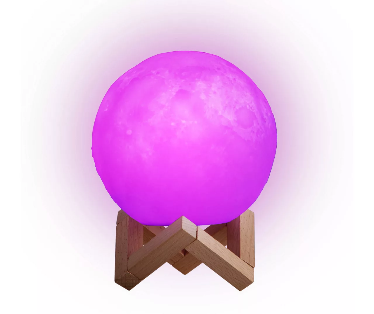 RGB LED Moon Lamp With Wood Stand