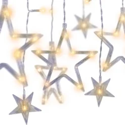 Warm White Large Stars 7-Strand LED Curtain Lights