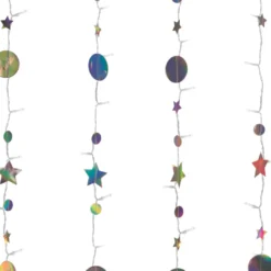 Warm White Colorful Moon & Stars 6-Strand LED Curtain Lights