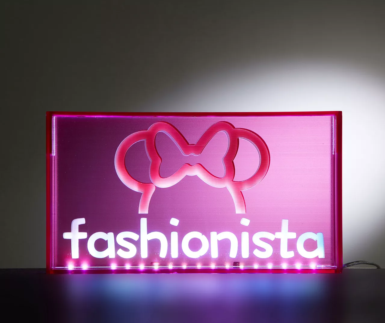 "Fashionista" Pink Minnie Mouse Neon Lamp - Image 2