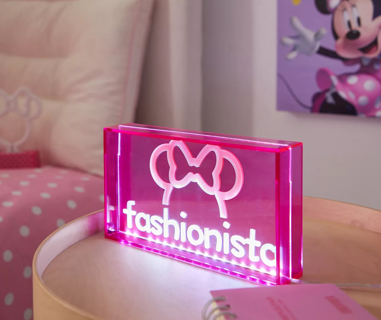 "Fashionista" Pink Minnie Mouse Neon Lamp - Image 3