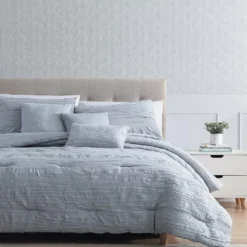 Birch Gray Crinkle Texture King 6-Piece Comforter Set