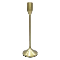 Gold Metal Taper Candle Holder, (12")