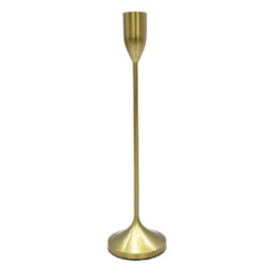 Gold Metal Taper Candle Holder, (14")