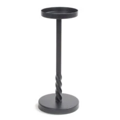 10" Black Twisted Metal Pillar Candle Holder
