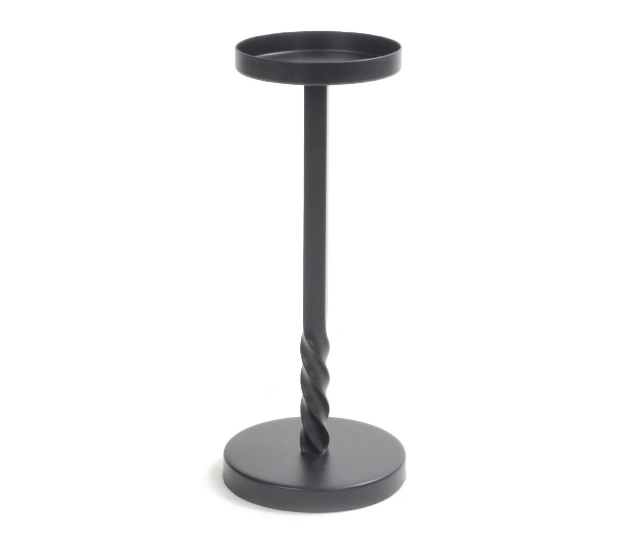 10" Black Twisted Metal Pillar Candle Holder