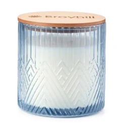Chamomile Tea Blue Geometric Glass Jar Candle, 16 Oz.