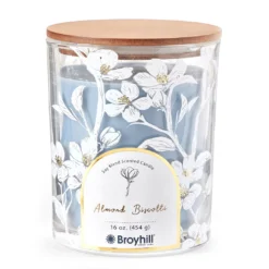 Almond Biscotti 2-Wick Floral Glass Candle, 16 Oz.