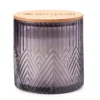 Blooming Magnolia & Lily Purple Geometric Glass Jar Candle, 16 Oz.