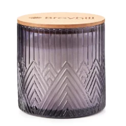Blooming Magnolia & Lily Purple Geometric Glass Jar Candle, 16 Oz.